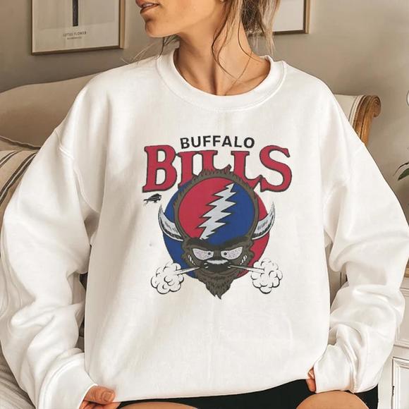 Buffalo Bills Grateful Dead T-Shirt Nfl Football 2023 Unisex Sweatshirt - Picture 1 of 4